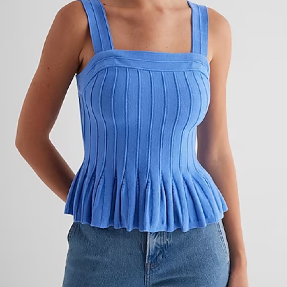 Express sweater square neck peplum tank